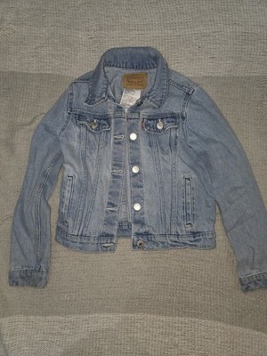Levi Strauss & Co. Kids Blue Denim Trucker Jacket 10-12 Cotton Button Pockets
