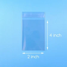 100 2 x 4 inch Clear Cello Self Sealable Bag Cellophane Plastic Packaging