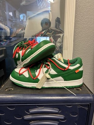 Used- Nike Dunk Low Off-White Pine Green Mens Size 10.5 CT0856 100