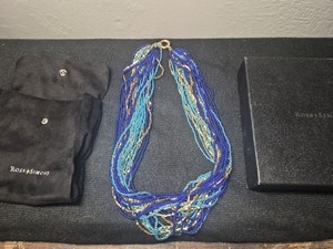 Ross-Simmons Italian Murano Glass Bead Torsade Necklace 18k gold over Sterling