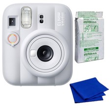 Fujifilm Instax Mini 13 Instant Film Camera Clay White Bundle with Accessories