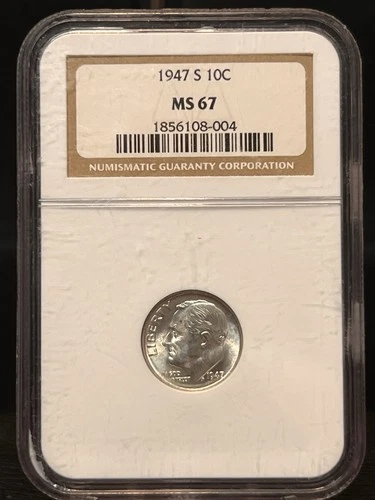 1947-S NGC MS-67 ROOSEVELT DIME | Bright | BEAUTIFUL LUSTER