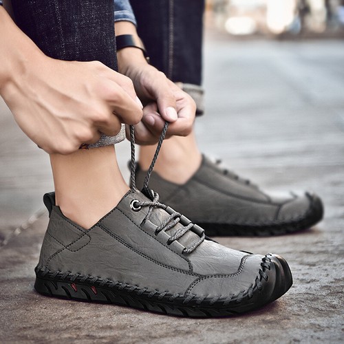 Mens Casual Work Shoes Outdoor Leather 