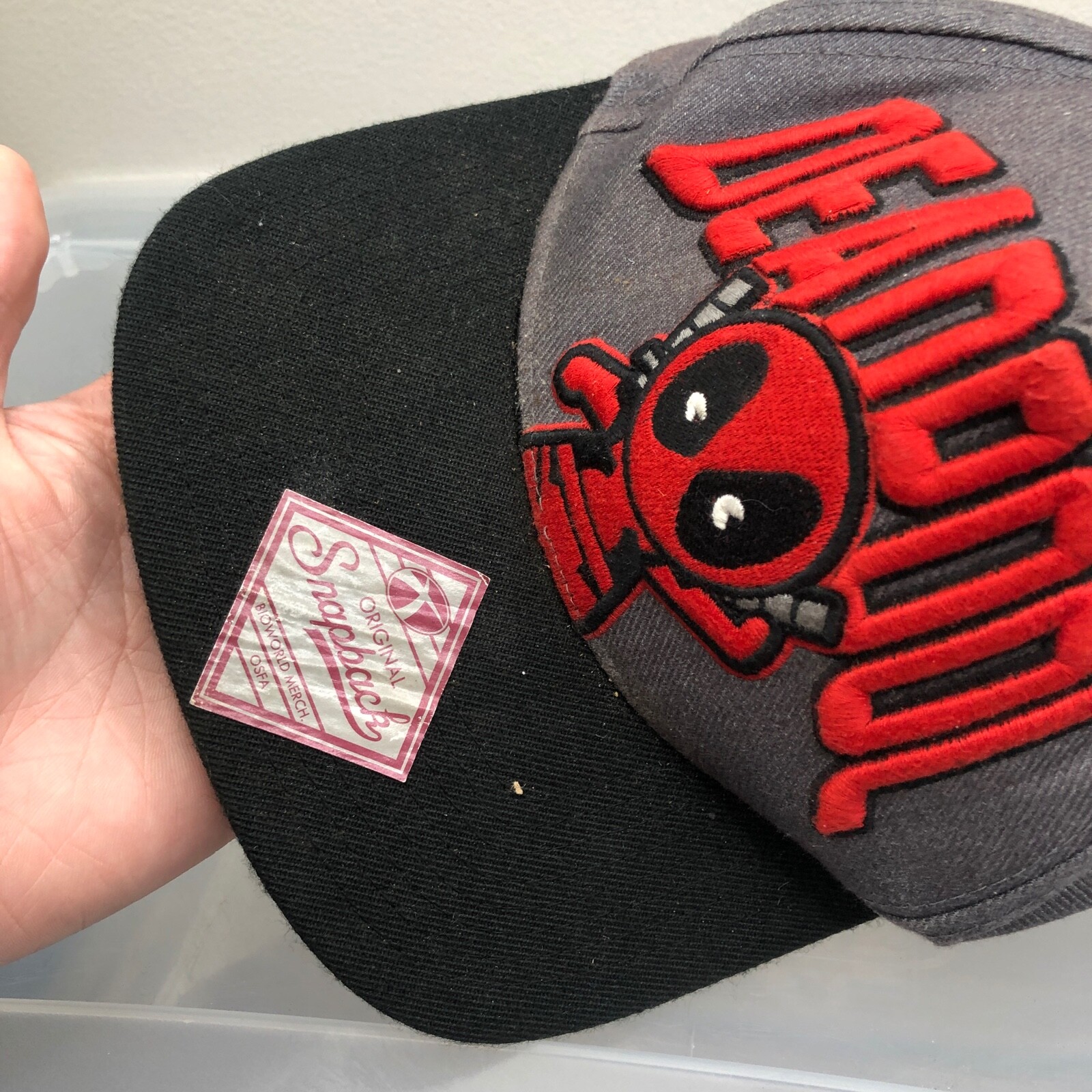 Deadpool Hat Gray Adjustable Size Cap Marvel Supe… - image 4