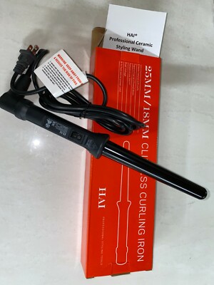 Hai Professional Clipless Curling Iron Tapered Barrel - 25MM / 18MM - NEW IN BOX