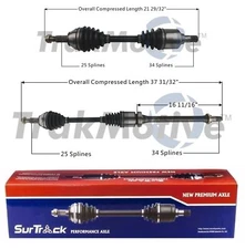 SurTrack Pair Set of 2 Front CV Axle Shafts For Ford Fiesta Std Asp Automatic