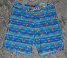 JOHNNIE-O Happy Hour Half Elastic Swim Shorts Trunks Marlin S NWT 89
