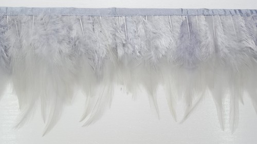 KOLIGHT Pack of 2 Yards Natural Rooster Hackle Feather Trim Fringe 4-6 in Width DIY
