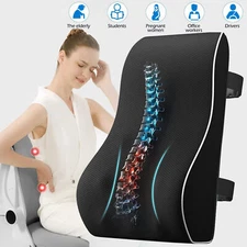 Memory Foam Lumbar Support Cushion for Home Office Car Seat Back Chair Pillow US