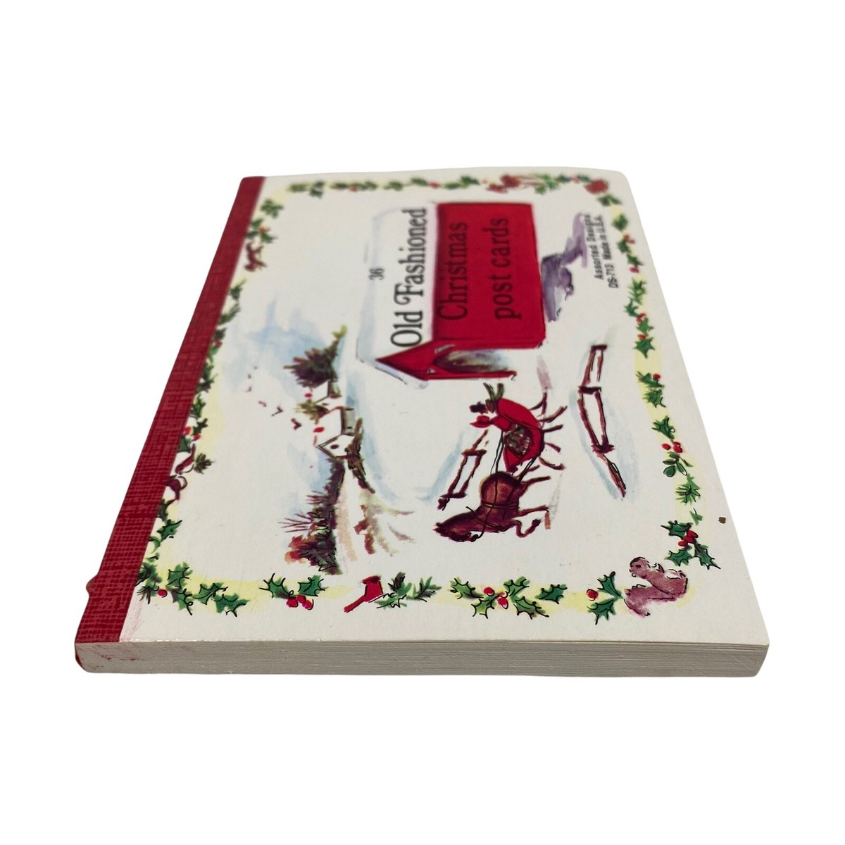 Vintage 36 OLD FASHIONED CHRISTMAS POST CARDS Book Assorted