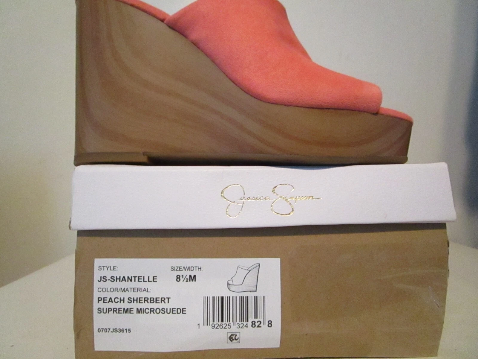 Jessica Simpson femme Shantelle Supreme microsuède pêche Sherbert taille 8,5 M