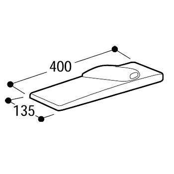 Wisa Betätigungsplatte TOP 2100 / 2102 von oben weiß Drückerplatte - Bild 2 von 2
