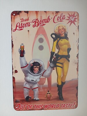 FALLOUT TV-Show Blechschild 20x30 cm Version 8 DRINK ATOM-BOMB-COLA - OUT OF THI