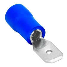 25 Vinyl Quick Disconnect Terminal Crimp Connector Male Blue 16-14 AWG GA 0.187"