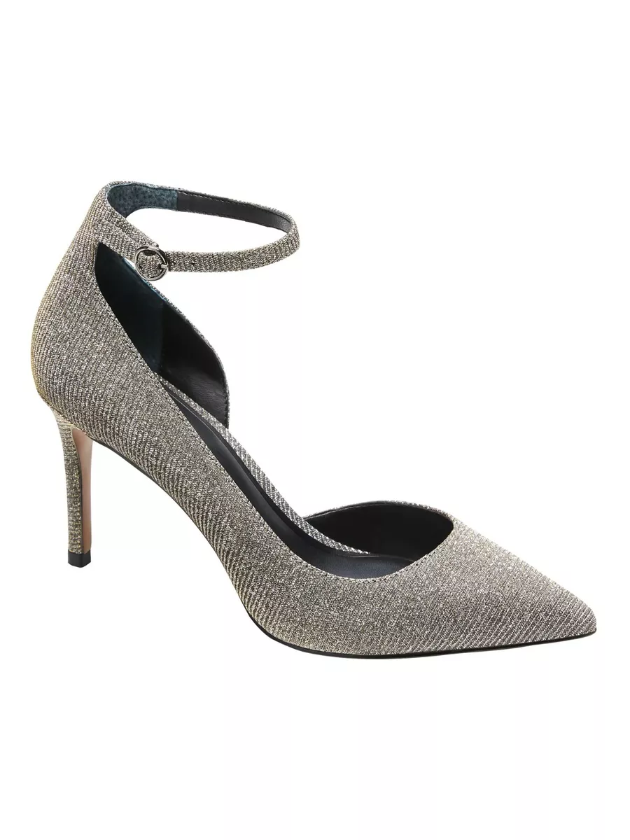 Banana Republic Madison 12 Hour Metallic Pump Silver Go SIZE 8 M 514688 T0825