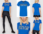 VERSACE JEANS COUTURE CREW NECK Logo Top Cotton T-shirt Bluse Retro Shirt L