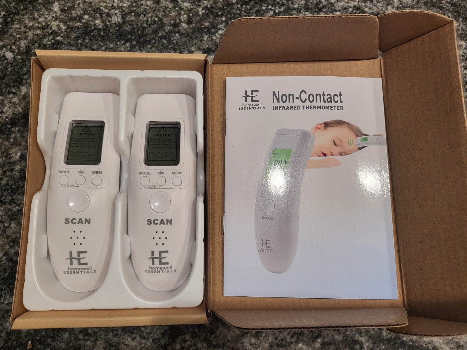 Homewell Essentials NonContact Infrared Thermometers 2 Pack BRAND
