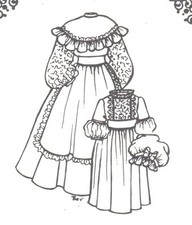 Doll clothes Dress SEWING PATTERN mother and child sizes YOU PICK SIZE