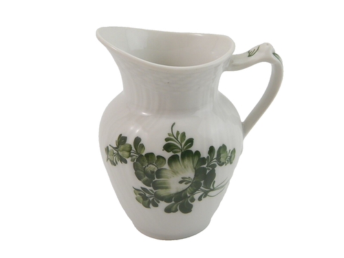VINTAGE LATTIERA BRICCO ROYAL COPENHAGEN FIORI VERDI GREEN FLOWER CURVED - Picture 2 of 7