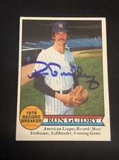 RON GUIDRY 1979 TOPPS RECORD BREAKER SIGNED AUTOGRAPHED CARD NEW YORK YANKEES