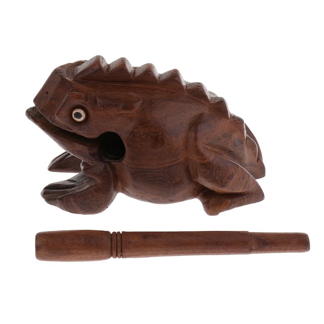 Wooden Carved Frog Natural Sound Frog Musical Instrument With Stick Large eBay