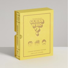 Guess Who? Vintage Bookshelf Edition Board Game in Linen Book Case WS Game Co