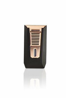 1Colibri Slide Double-Jet Lighter w/Punch Black & Rose Gold - LI850T13