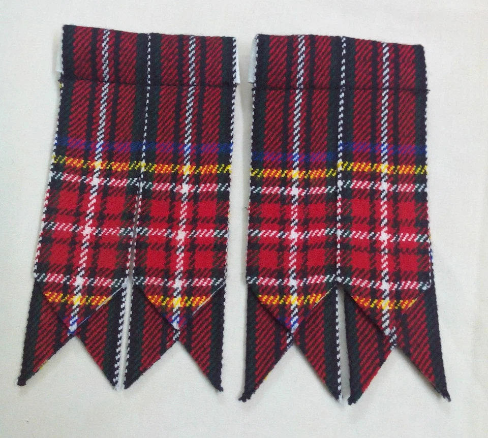 Calcetines de manguera escoceses escoceses para hombre flashes negro Stewart tartán acrílico lana liga