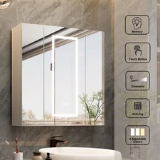 Large LED Medicine Cabinet Bathroom Mirror Cabinet with Light 3 Color 800x800mm