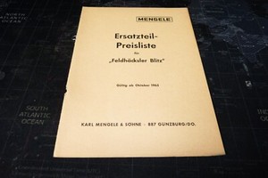 Mengele Ersatzteil Preisliste zum aussuchen