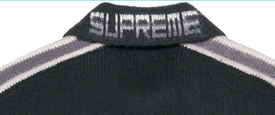 Supreme Sleeve Stripe Zip Up Sweater Black Cardigan Sz Large SS23