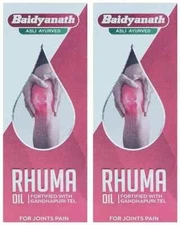 Baidyanath Rhuma Oil (2 x 100ml) Herbal Ayurvedic Joints Pain Wellness
