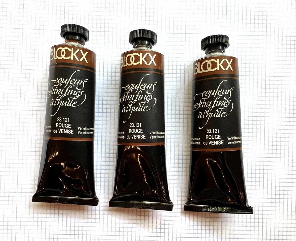 Vintage Blockx Oil Paint. Venetian Red. Box Of 3. 35 ml. - Image 3 of 4