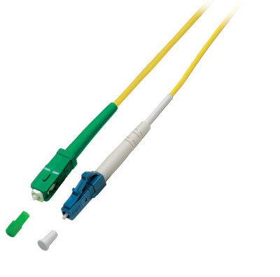 LWL-1-Faser-Patchkabel 10mtr.LC-SC(APC), 9/125um, AD=2mm, Achtung Simplex!
