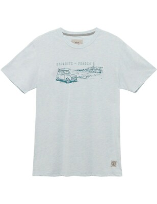 Herren T-Shirt Kult-Auto R4 »BIARRITZ« France Frankreich Hellblau Blau