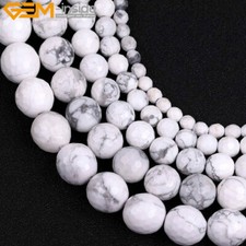 Natural Round Faceted Howlite Gemstone Beads For Women Jewelry Making 15" In Lot