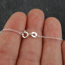 1mm Cable Chain Necklace - 925 Sterling Silver -16", 18", 20" Rolo Dainty Thin