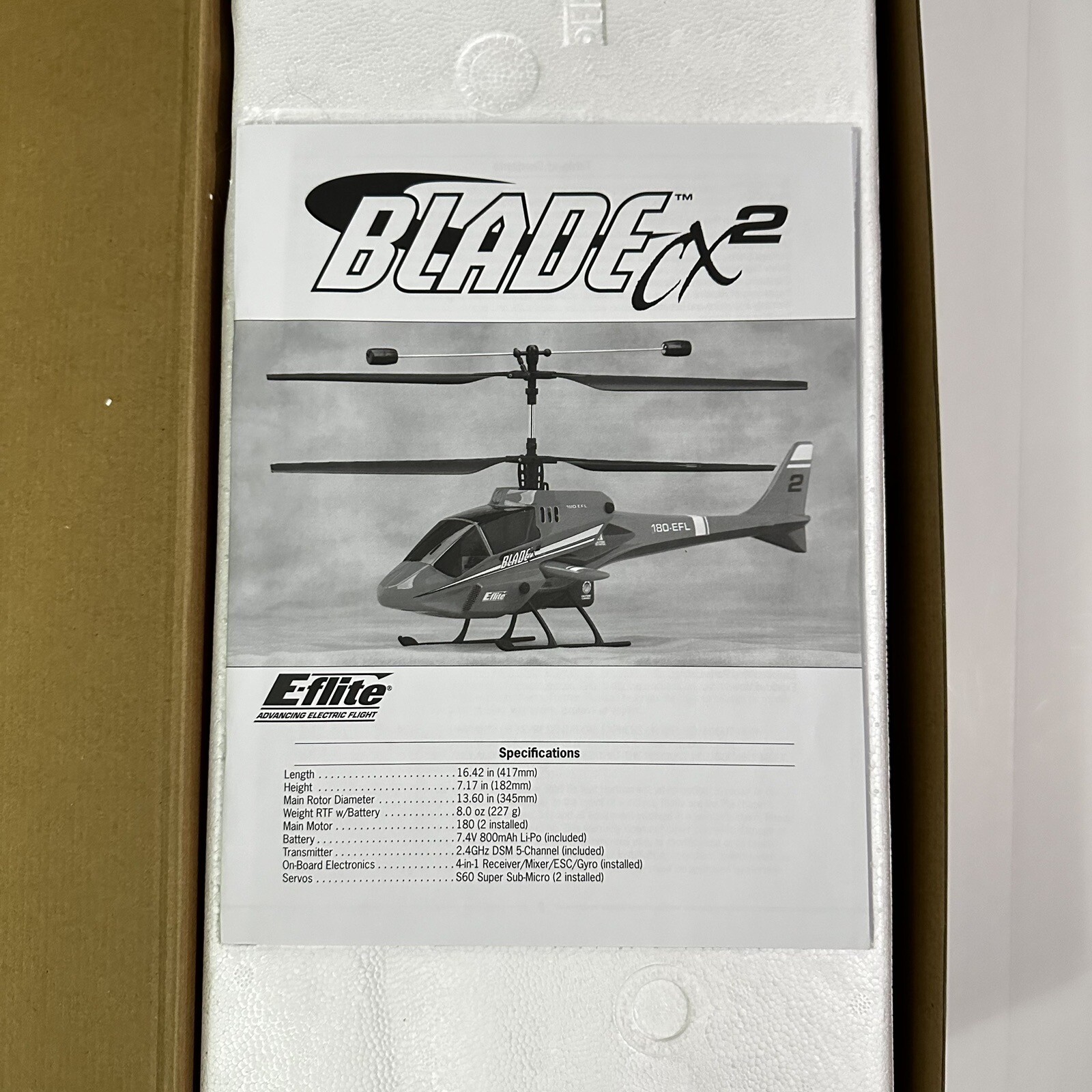 EFlite Blade CX2 RC Micro Heli Helicopter EFLH1250 NEW NOS