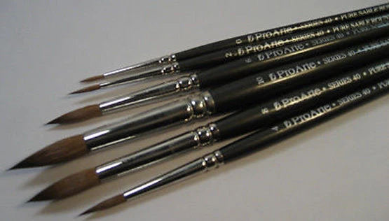Pro Arte Watercolour Sable Brush Set of Rounds - Sizes 0, 2, 4, 6, 8, 10