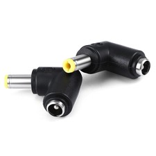 2 PCS 90 Degree Angle DC Power Connector 5.5 X 2.1mm Female Jack to Black