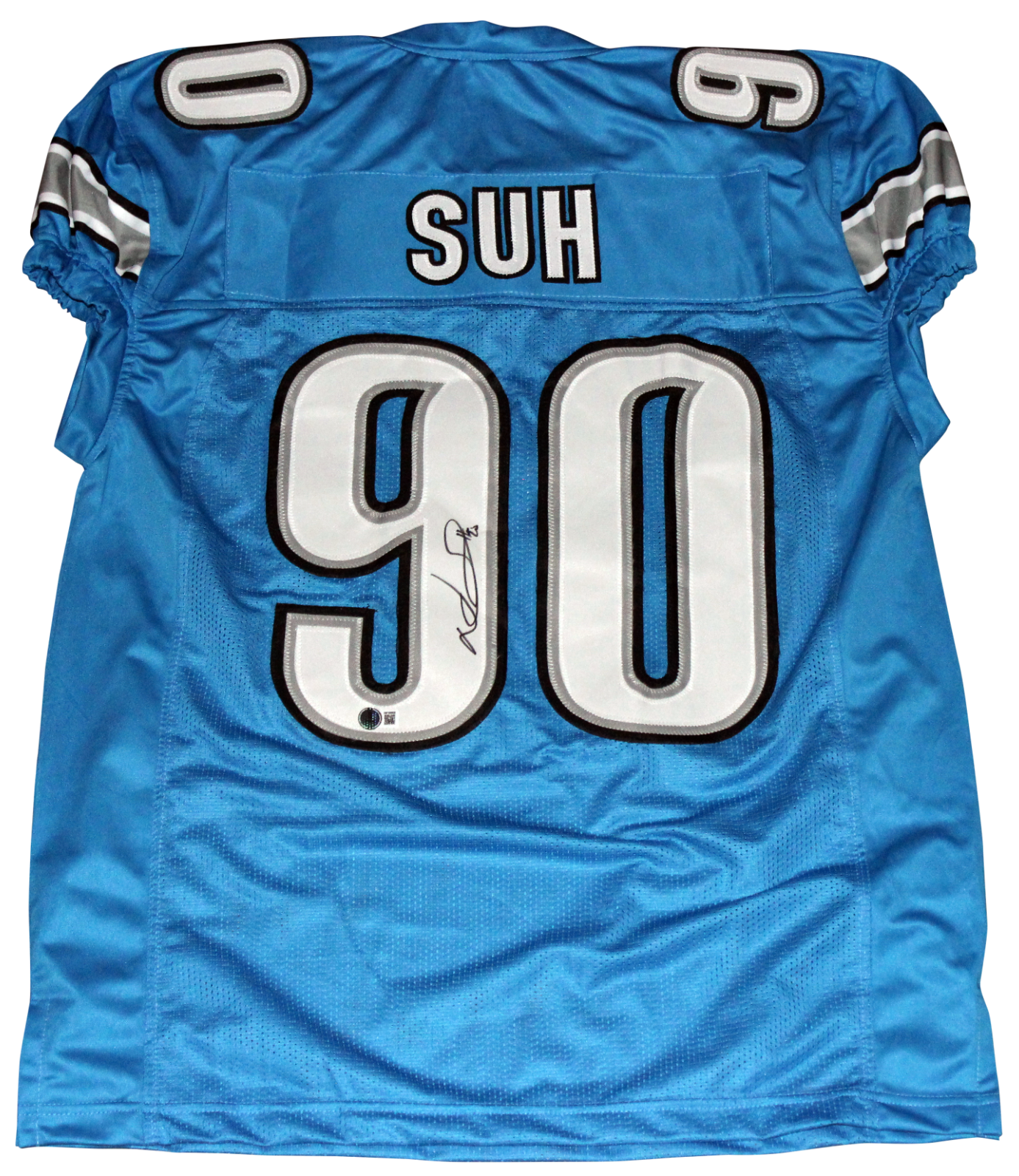 Ndamukong Suh Autographed Signed Detroit Lions #90 BLUE GAME CUT JERSEY BECKETT 