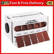 Emery Cloth Roll 5 Grits Abrasive Sandpaper Rolls Assortment with Dispenser 1...