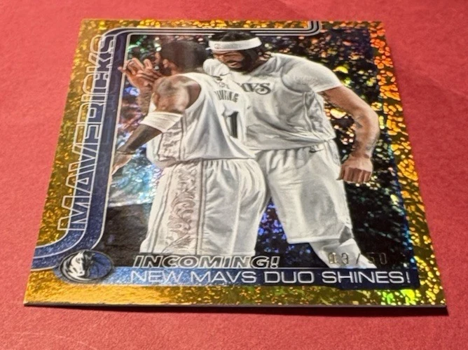 Incoming New Mavs Duo Shines 9/50 2025-26 Topps Gold Holo Foil Sandglitter 296 - image 2 of 4