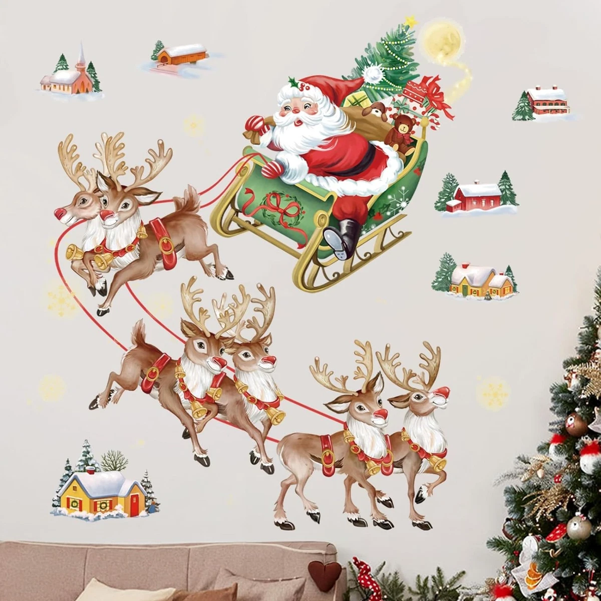 Wandtattoo Weihnachtsmann Wandsticker, 4 Stück Produktbild-Vorschau 9