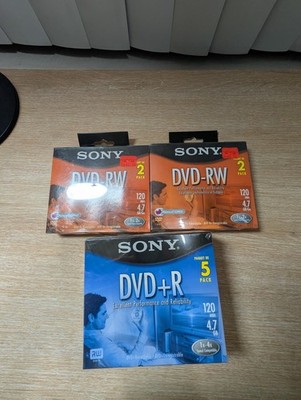 Sony DVD-RW & DVD+R Recordable Re-Recordable 4.7GB 120min Sleeve Packs