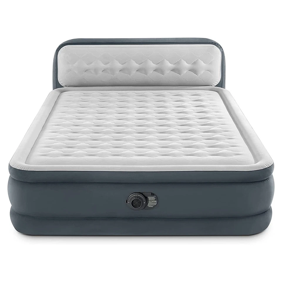 INTEX Luxus Luftbett Queen mit Kopflehne + 230V Pumpe Gästebett 236x152x86cm - Bild 3 von 4