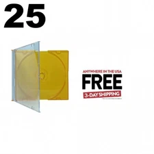 25 SLIM ORANGE Color CD Jewel Cases **1-3 DAYS