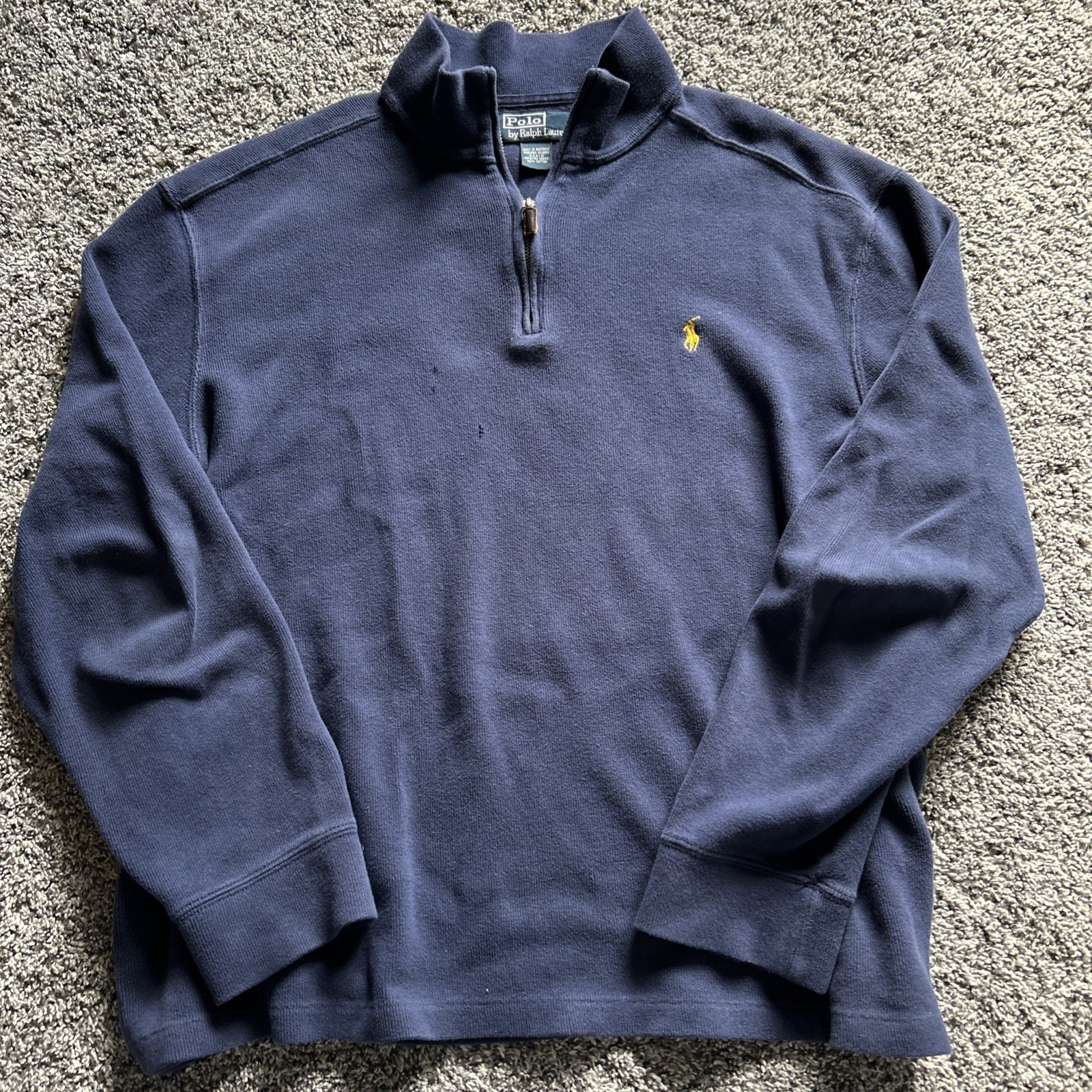 Polo Ralph Lauren Navy Blue Quarter Zip Sweatshirt Size XL