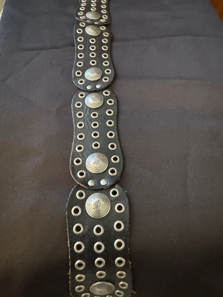 Cinturón de cuero para mujer Harley Davidson talla L redondo concho ojal hebilla - negro Foto 4 de 4