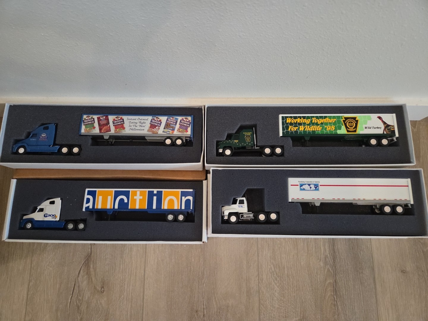 Lot Of 4 Penjoy Collectible Tractor Trailer Trucks Die Cast Vintage Toy Toys Lot